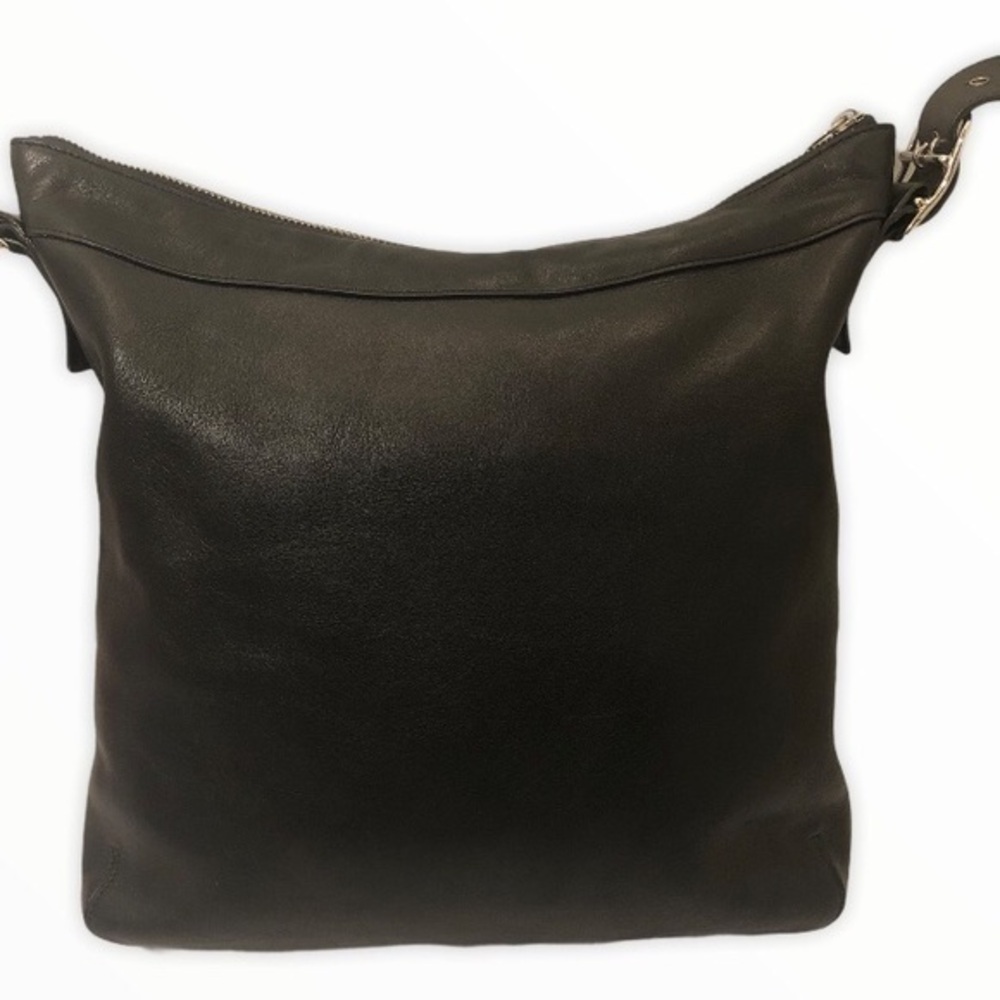 Coach black leather duffle bag